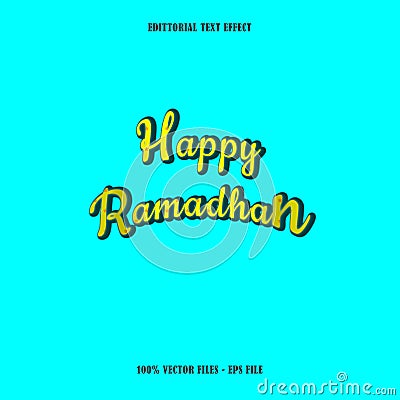 ramadhan editorial text effect Vector Illustration
