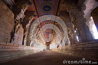 Ramanathswamy temple at Rameswaram (Tamilnadu, India) Stock Photo