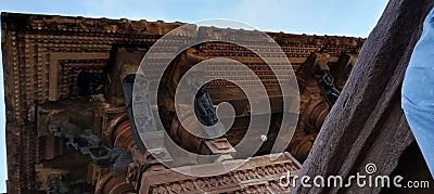 Bracket Figure at Ramappa Temple, Palampet, Warangal, Telanagana, Bharat Stock Photo