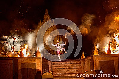 Ramayana Ballet performer at Prambanan Temple Editorial Stock Photo