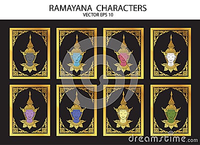 Ramayana characters vector Vector Illustration