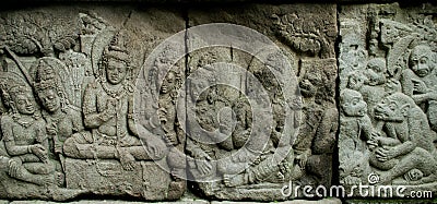 Ramayana Story relief on Prambana Temple Stock Photo