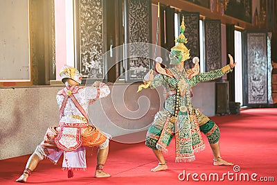 Ramayana thai traditional dance Stock Photo