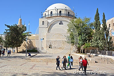 Ramban Synagogue is the second oldest active synagogue in the Old City of Jerusalem. Editorial Stock Photo