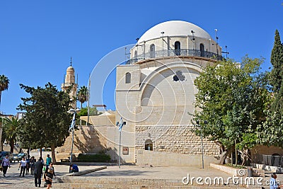 Ramban Synagogue is the second oldest active synagogue in the Old City of Jerusalem. Editorial Stock Photo