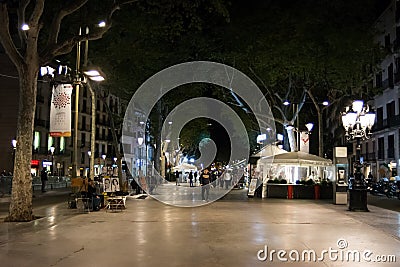 Rambla street in Barcelona, Spain Editorial Stock Photo