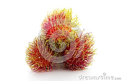 Rambutan is a fruit with sweet red shell Stock Photo