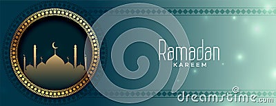 Ramdan kareem eid festival holy greeting banner Vector Illustration