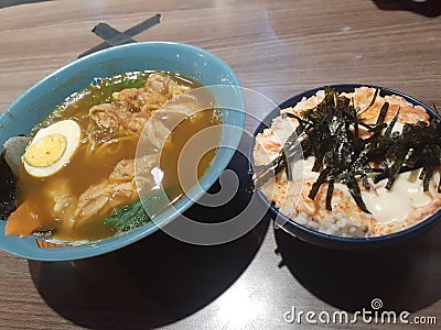Ramen Food Ichiban Mentai Asian Stock Photo