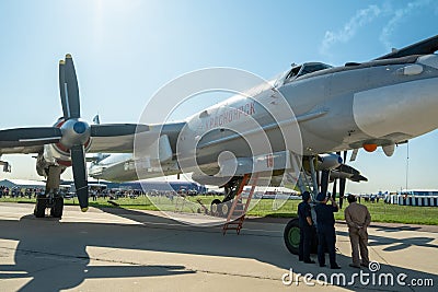 `RAMENSKOE` AIRFIELD ZHUKOVSKY, RUSSIA - AUGUST 30, 2019: MAKS 2019 INTERNATIONAL AVIATION AND SPACE SALON. Editorial Stock Photo