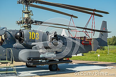 `RAMENSKOE` AIRFIELD ZHUKOVSKY, RUSSIA - AUGUST 30, 2019: MAKS 2019 INTERNATIONAL AVIATION AND SPACE SALON. Editorial Stock Photo