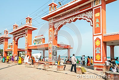 Rameshwaram Beach Gate Editorial Stock Photo