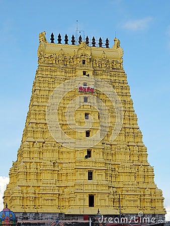 View of Arulmigu Ramanathaswamy Temple in Rameshwaram. Editorial Stock Photo