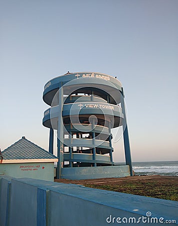 Rameswaram Temple View Tower Stock Photo