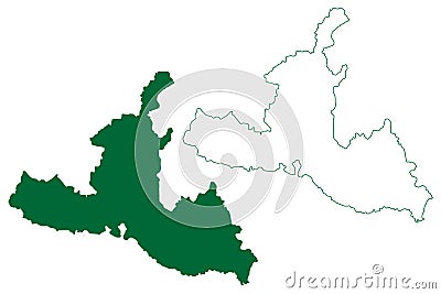 Ramgarh district Jharkhand State, Republic of India, North Chotanagpur division map vector illustration, scribble sketch Ramgarh Vector Illustration