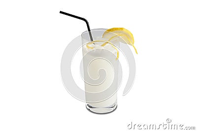 Ramos Gin fizz cocktail Isolated on white background Stock Photo