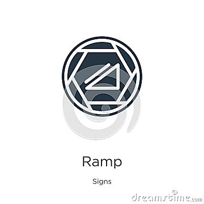 Ramp icon vector. Trendy flat ramp icon from signs collection isolated on white background. Vector illustration can be used for Vector Illustration