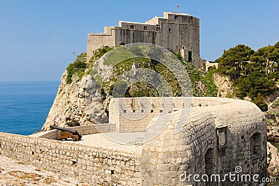 Ramparts and Fort Lovrijenac. Dubrovnik. Croatia Stock Photo