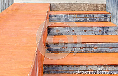 Ramped access, wheelchair ramp using for disabled people. Stock Photo