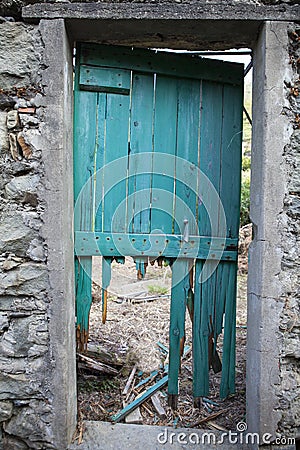 A ramshackle door Stock Photo