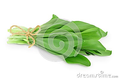Ramson bunch vegetable isolated on white background with clipping path and full depth of field Stock Photo