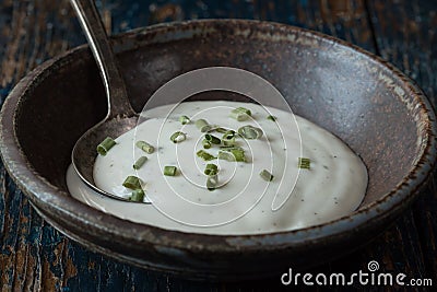 Ranch Dressing in a Bowl Stock Photo