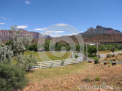 Ranch gate Stock Photo