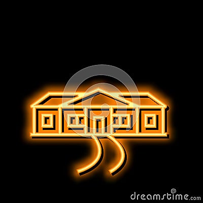 ranch house neon glow icon illustration Vector Illustration