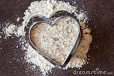 Ranch Seasoning in a Heart Shape Stock Photo