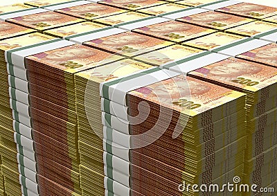 Rand Notes Pile Editorial Stock Photo