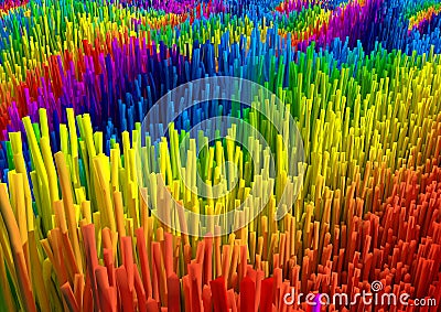 Random Abstract Rainbow Colorful geometric background 3d rendering for b Stock Photo