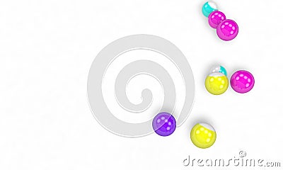 Random, billiard balls 3d render Stock Photo