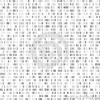 Random binary coding. Technology digital background. Black and white binary code. Vector illustration Vector Illustration