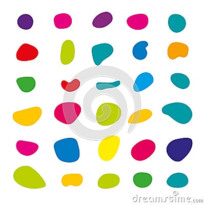Random blob colorful organic pattern spot shape. Amorphous ink blob geometric round pattern Vector Illustration