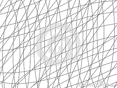 Random chaotic lines abstract white background. Linear texture Cartoon Illustration