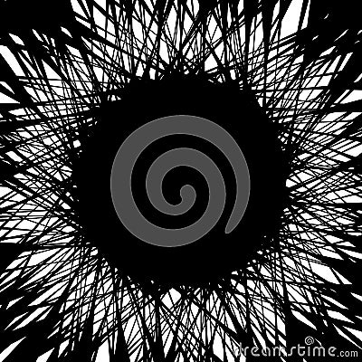 Random chaotic lines merging, intersecting at center abstract Vector Illustration