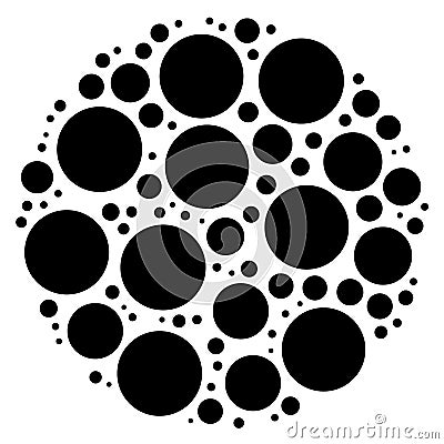 Random circles, dots. Pointillist polka-dots. Scattered circles design element Vector Illustration
