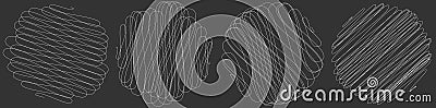 Random curly, tangle, twine lines. Doddle, sketchy, sketch rounded lines Vector Illustration