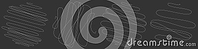 Random curly, tangle, twine lines. Doddle, sketchy, sketch rounded lines Vector Illustration