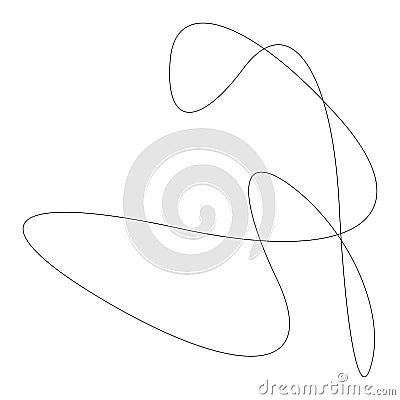 Random curvy, squiggle, freehand abstract shape. Squiggle, wriggle distortion, deformation effect element Vector Illustration