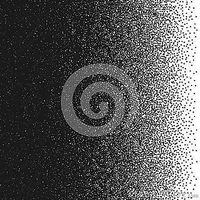 Random dots. Vector illustration. Abstract gradient element. Pointillism pattern. Monochrome halftone texture. Vector Illustration