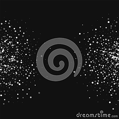 Random falling white dots. Vector Illustration