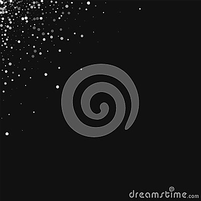 Random falling white dots. Vector Illustration