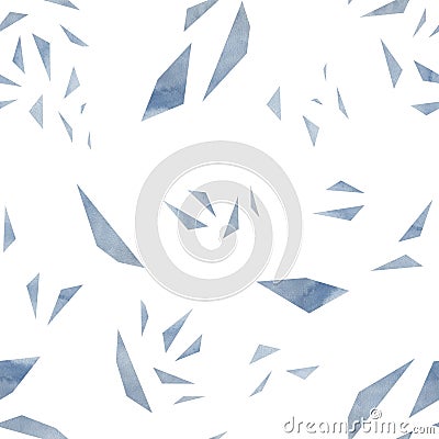 Random Geometric Triangles Silver Foil Seamles Pattern Stock Photo