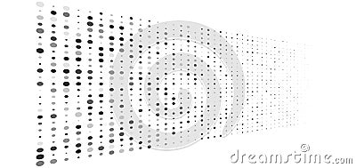 Random greyscale, grey dots, half-tone element. speckle, stipple geometric pattern. random greyscale, grayscale circles halftone Vector Illustration