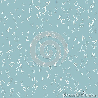 Random letters seamless pattern Vector Illustration