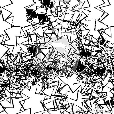 Random lines abstract black and white texture, abstract art, abstract pattern. Ragged, wavy, corrugated jumble of line shapes Vector Illustration