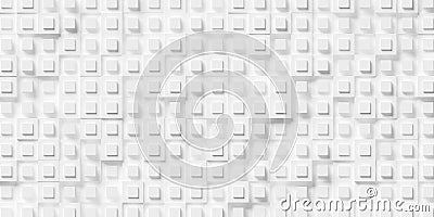 Random offset double stacked white cube boxes or block background wallpaper banner template Cartoon Illustration