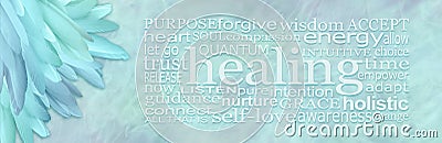 Healing Words Spiritual Wall Art Banner Stock Photo