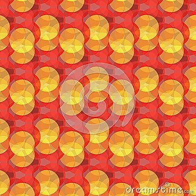 Random red and yellow circular seamless pattern Stock Photo